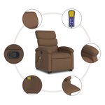 vidaXL Fauteuil de massage inclinable Marron Tissu