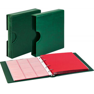 Album numismatique Karat Classic avec boitier de protection. Couleur - Vert