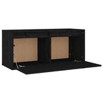 vidaXL Armoires murales Noir 80x30x35 cm Bois de pin massif
