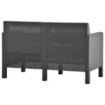 vidaXL Salon de jardin 3 Pièces avec coussins PP Rotin Anthracite