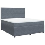 vidaXL Sommier à lattes de lit et matelas Gris foncé 180x200cm Velours
