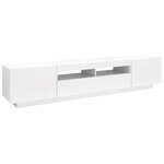 vidaXL Meuble TV avec lumières LED Blanc 200x35x40 cm