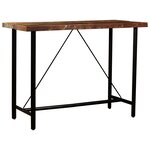 vidaXL Ensemble de bar 5 Pièces Bois de récupération et cuir véritable
