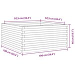 vidaXL Jardinière cire marron 100x100x46 cm bois de pin massif