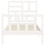 vidaXL Cadre de lit avec tête de lit blanc 90x200 cm bois massif