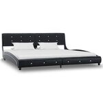 vidaXL Lit avec matelas Noir Similicuir 180 x 200 cm