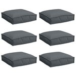 vidaXL Coussins de palette pour siège 6 Pièces anthracite 40x40x8 cm Tissu Oxford