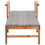 vidaXL Chaise longue Résine tressée et bois d'acacia massif Gris