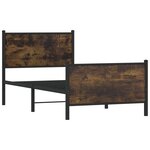 vidaXL Cadre de lit en métal sans matelas chêne fumé 90x200 cm