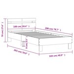 vidaXL Cadre de lit avec tête de lit chêne fumé 100x200 cm