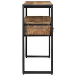 Tables d'appoint vidaXL Noires 120x33x75 cm en bois de manguier massif et métal