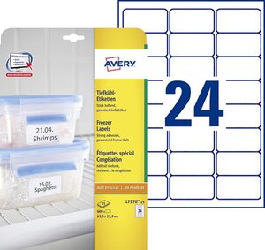 600 étiquettes spéciales congélation 63,5 x 33,9mm - l7970-25