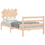 vidaXL Cadre de lit avec tête de lit 90x200 cm bois massif