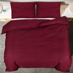 vidaXL Ensemble de housse de couette Bordeaux 220x240 cm Microfibre