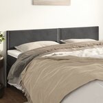 vidaXL Têtes de lit 2 Pièces Gris foncé 100x5x78/88 cm Velours