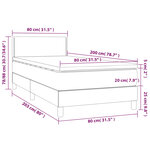 vidaXL Sommier à lattes de lit et matelas Noir 80x200 cm Tissu