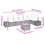 vidaXL Ensemble de canapé de jardin 6 pièces avec coussins Brown Poly Rattan