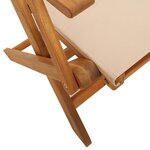 vidaXL Chaises de jardin pliantes lot de 4 beige tissu et bois massif