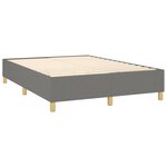 vidaXL Sommier à lattes de lit avec matelas Gris foncé 140x200cm Tissu