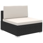 vidaXL Salon de jardin 8 Pièces avec coussins résine tressée noir