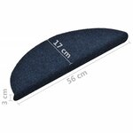 vidaXL Tapis autoadhésifs 5 Pièces Bleu marine 56x17x3 cm Aiguilleté