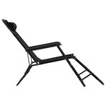 vidaXL Chaises longues pliables 2 Pièces avec repose-pied Acier Noir