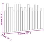 vidaXL Tête de lit murale Blanc 140x3x80 cm Bois massif de pin