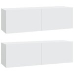 vidaXL Ensemble de meubles TV 6 Pièces Blanc Bois d'ingénierie