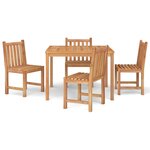 vidaXL Ensemble à manger de jardin 5Pièces Bois de teck massif