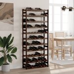 vidaXL Casier à bouteilles pour 77 bouteilles noir bois pin solide