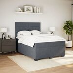 vidaXL Sommier à lattes de lit et matelas Gris foncé 160x200cm Velours