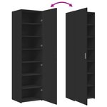 vidaXL Buffet haut noir 50x42 5x185 cm bois d'ingénierie