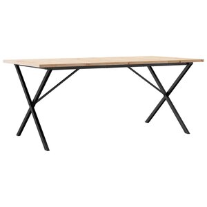 vidaXL Table à manger cadre en X 180x90x75 5 cm bois pin massif fonte
