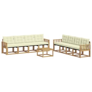 vidaXL Ensemble de canapés d'extérieur 9 Pièces Blanc et crème