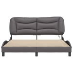 vidaXL Cadre de lit avec lumières LED gris 160x200 cm similicuir