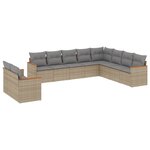 vidaXL Salon de jardin avec coussins 10 Pièces beige résine tressée