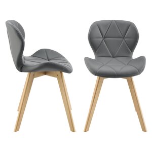 Lot de 2 chaises similicuir 81 x 57 x 49 cm gris 03_0006758