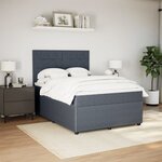 vidaXL Sommier à lattes de lit et matelas Gris foncé 140x190cm Velours