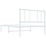 vidaXL Cadre de lit métal avec tête de lit blanc 100x190 cm