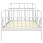 vidaXL Cadre de lit extensible Blanc Métal 80x130/200 cm
