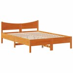 vidaXL Cadre de lit et tête de lit cire marron 160x200 cm bois de pin