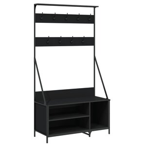 vidaXL Porte-vêtements et rangement des chaussures noir 100x41x184 cm
