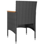 vidaXL Jeu de chaise et tabouret de jardin 4 Pièces Résine tressée Noir