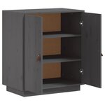 vidaXL Buffet Gris 65 5x40x75 cm Bois massif de pin