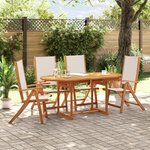 vidaXL Ensemble à manger de jardin 5Pièces bois d'acacia solide textilène