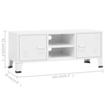 vidaXL Meuble TV industriel Blanc 105x35x42 cm Métal
