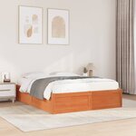 vidaXL Cadre de lit sans matelas cire marron 140x190cm bois pin massif