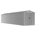 vidaXL Abri de jardin gris clair 191x895x198 cm acier galvanisé