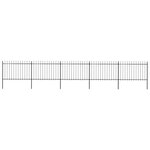vidaXL Clôture de jardin avec dessus en lance Acier 8 5 x 1 2 m Noir