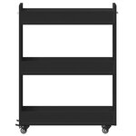 vidaXL Armoire avec roues noir 60x22x79 cm bois d'ingénierie